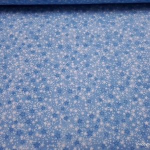 Flannel Fabric Blue Multi Stars Tonal By the yard 100% Cotton Flannel image 1