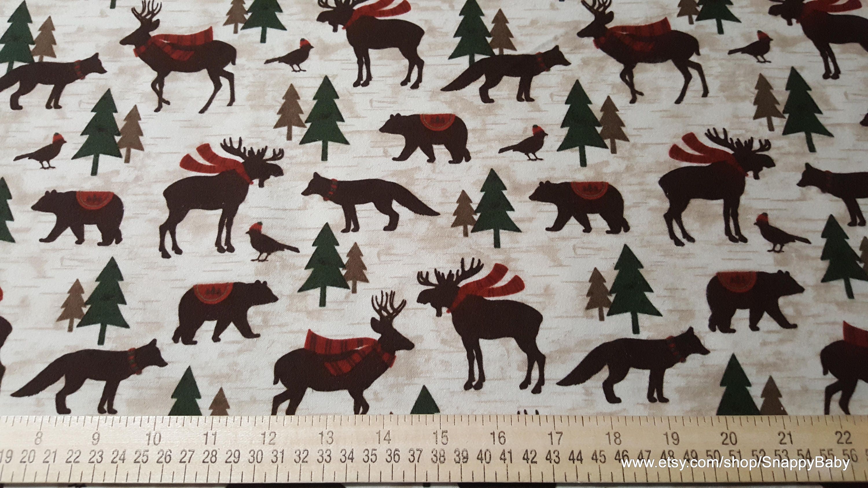 Flannel Fabric Woodland Retreat Animals Premium by the - Etsy Flannel Fabric Woodland Retreat Animals Premium by the - Etsy