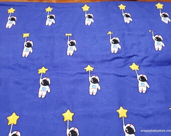 Flannel Fabric - Star Astronaut - By the yard - 100% Cotton Flannel