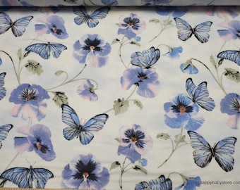 Butterflies Butterfly Toss Blue Cotton Fabric AE Nathan Butterfly Love Yard 