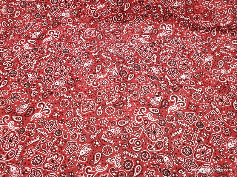 Flannel Fabric Bandana Red by the Yard 100 Cotton Etsy