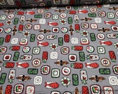 Flannel Fabric - Sushi - By the yard - 100% Cotton Flannel