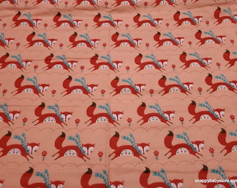 Flannel Fabric - Fox in Scarf - By the yard - 100% Cotton Flannel