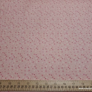 Flannel Fabric Pink and White Stars By the yard 100% Cotton Flannel image 2