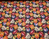 Flannel Fabric - Muppets on Black - By the yard - 100% Cotton Flannel