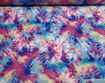 Flannel Fabric - Tie Dye Classic - By the yard - 100% Cotton Flannel