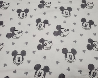 Character Flannel Fabric - Mickey Mouse Drawn - By the yard - 100% Cotton Flannel