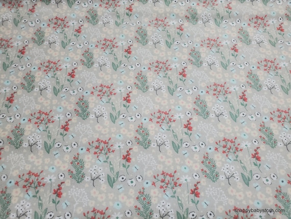 Flannel Fabric - Floppy Garden Floral - By the yard - 100% Cotton Flannel