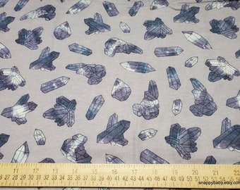 Flannel Fabric - Crystals on Purple - By the yard - 100% Cotton Flannel