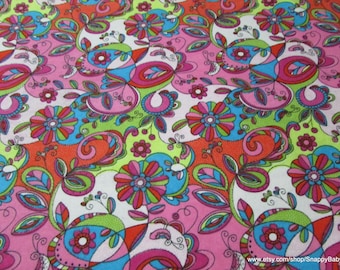 Flannel Fabric - Crazy Paisley - By the yard - 100% Cotton Flannel