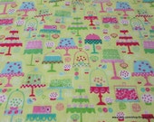 Flannel Fabric - Cake Shop - By the yard - 100% Cotton Flannel