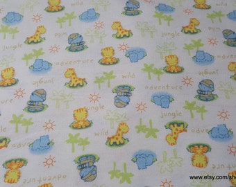 Flannel Fabric - Jungle Adventure - By the yard - 100% Cotton Flannel