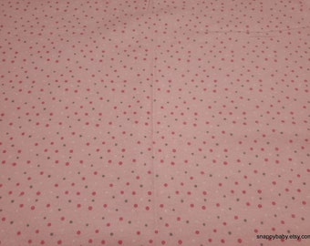 Flannel Fabric - Pink Gray Dot - By the yard - 100% Cotton Flannel