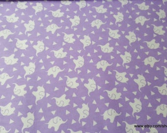 Flannel Fabric - Elephant Confetti Lavender Lily - By the yard - 100% Cotton Flannel