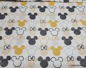 Character Flannel Fabric - Disney Mickey Minnie Icons - By the yard - 100% Cotton Flannel