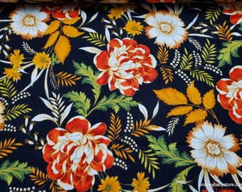 Premium Flannel Fabric - Autumn Comfort Autumn Bouquet Black Premium - By the yard - 100% Cotton Flannel