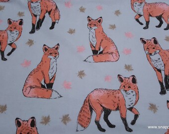 Flannel Fabric - Sophisticated Fox - By the yard - 100% Cotton Flannel