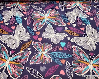 Flannel Fabric - Butterfly Outline - By the yard - 100% Cotton Flannel