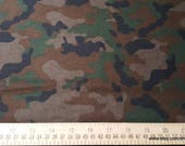Flannel Fabric - Traditional Camo - By the yard - 100% Cotton Flannel