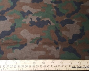 Flannel Fabric - Traditional Camo - By the yard - 100% Cotton Flannel