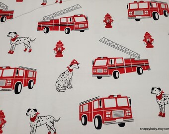 Flannel Fabric - Firefighter Icons - By the yard - 100% Cotton Flannel