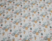 Flannel Fabric - World Traveler Bear - By the yard - 100% Cotton Flannel