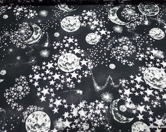 Remnant Flannel Fabric - Late Night Galaxy - Choose your Size - 100% Cotton Flannel