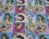 Character Flannel Fabric - Disney Princess Storytelling - By the yard - 100% Cotton Flannel