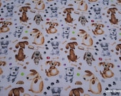 Flannel Fabric - Chubby Pup Max - By the yard - 100% Cotton Flannel