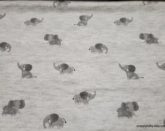Flannel Fabric - Sweet Elephants on Gray - By the yard - 100% Cotton Flannel