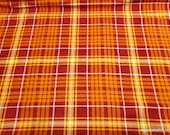 Flannel Fabric - Rust Mustard Plaid - By the Yard - 100% Cotton Flannel