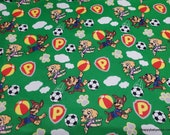 Character Flannel Fabric - Paw Patrol Sports - By the yard - 100% Cotton Flannel