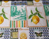 Flannel Fabric - Vintage Lemon Patch - By the yard - 100% Cotton Flannel