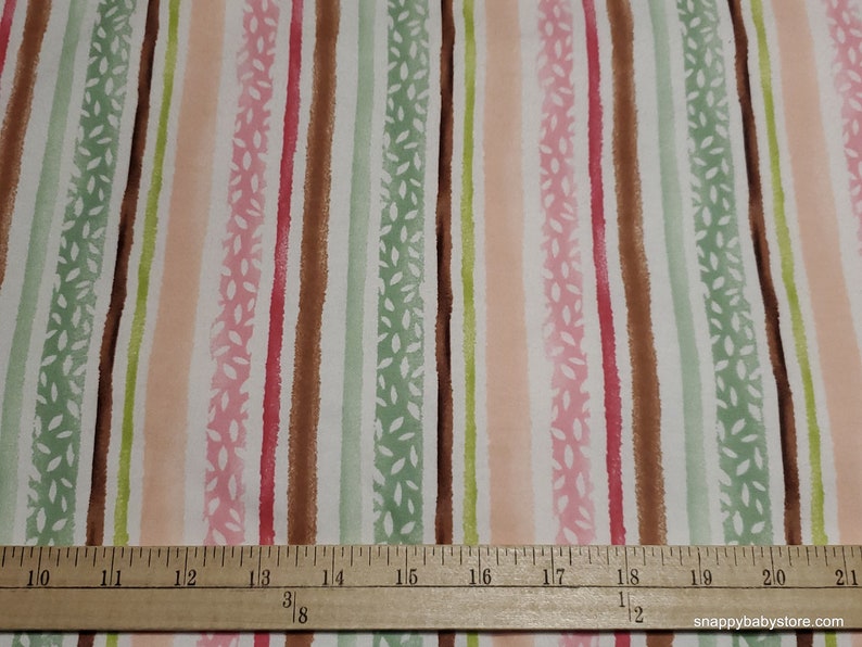 Flannel Fabric Spring Sweet Stripes By the yard 100% Cotton Flannel image 2