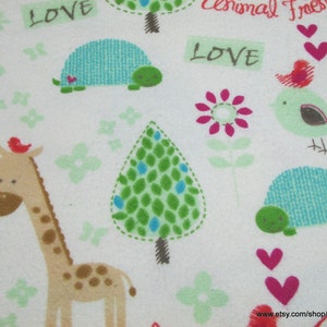 Flannel Fabric Animal Friends By the yard 100% Cotton Flannel image 1