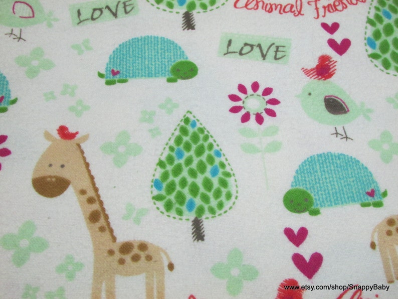 Flannel Fabric Animal Friends By the yard 100% Cotton Flannel image 1