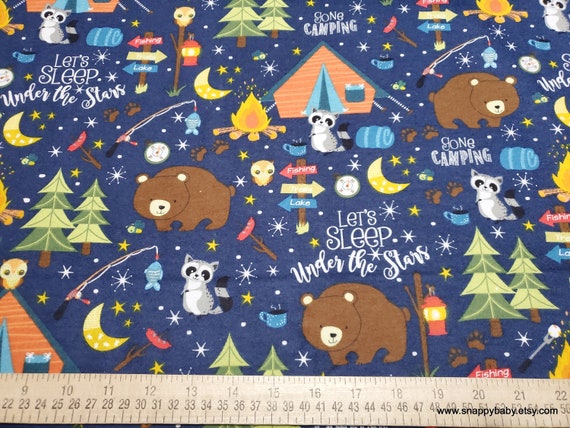 Camping Flannel Bear the - Gone Sweden Flannel Yard 100% by Cotton Fabric Etsy