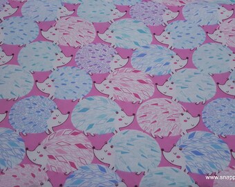 Flannel Fabric - Patterned Trap Hedgehogs - By the yard - 100% Cotton Flannel