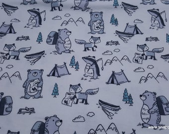 Flannel Fabric - Wild Animals - By the yard - 100% Cotton Flannel