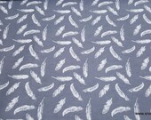Flannel Fabric - Realistic Feather - By the yard - 100% Cotton Flannel