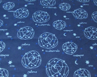 Flannel Fabric - Night Time Sky - By the yard - 100% Cotton Flannel
