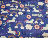 Flannel Fabric - Unicorn Magic - By the yard - 100% Cotton Flannel