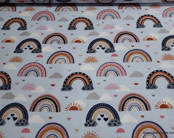 Flannel Fabric - Rainbow Showers Main - By the yard - 100% Cotton Flannel