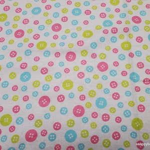 Flannel Fabric Baby Buttons By the yard 100% Cotton Flannel image 1