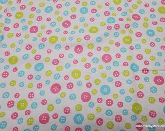 Flannel Fabric - Baby Buttons - By the yard - 100% Cotton Flannel