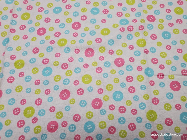 Flannel Fabric Baby Buttons By the yard 100% Cotton Flannel image 1