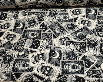 Remnant Flannel Fabric - Tarot Cards - Choose your Size - 100% Cotton Flannel