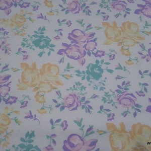 Flannel Fabric Pastel Vintage Floral By the yard 100% Cotton Flannel image 1