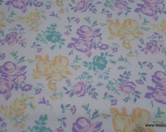 Flannel Fabric - Pastel Vintage Floral - By the yard - 100% Cotton Flannel