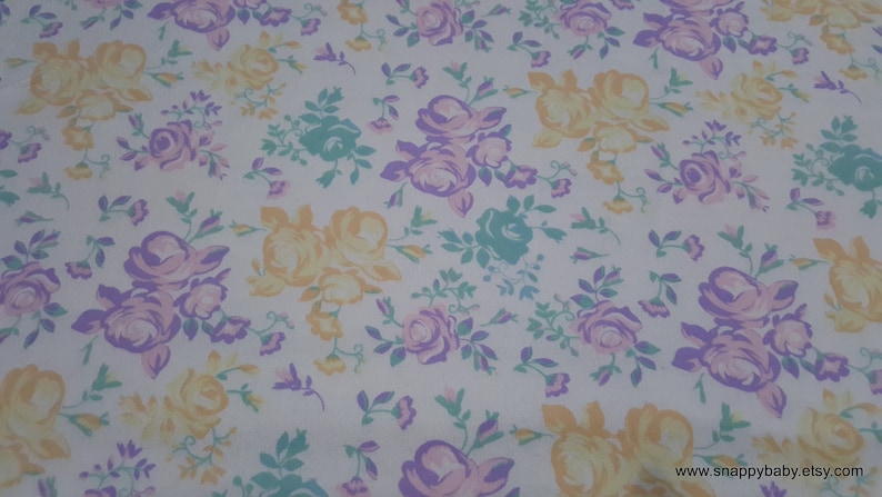 Flannel Fabric Pastel Vintage Floral By the yard 100% Cotton Flannel image 1